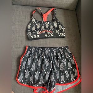FREE SHIPPING Victoria’s Secret Sports Shorts and Bra Bundle. Zebra print